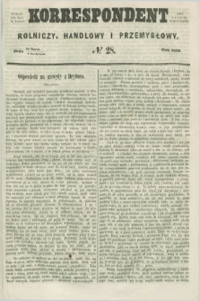 Korrespondent Rolniczy, Handlowy i Przemysłowy : wychodzi dwa razy na tydzień przy Gazecie Warszawskiéj. 1857, № 28 (8 kwietnia)