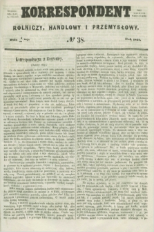 Korrespondent Rolniczy, Handlowy i Przemysłowy : wychodzi dwa razy na tydzień przy Gazecie Warszawskiéj. 1857, № 38 (14 maja)