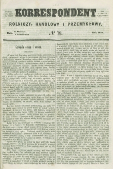 Korrespondent Rolniczy, Handlowy i Przemysłowy : wychodzi dwa razy na tydzień przy Gazecie Warszawskiéj. 1857, № 79 (4 października)