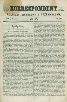 Korrespondent Rolniczy, Handlowy i Przemysłowy : wychodzi dwa razy na tydzień przy Gazecie Warszawskiéj. 1860, № 48 (24 czerwca)