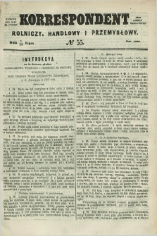Korrespondent Rolniczy, Handlowy i Przemysłowy : wychodzi dwa razy na tydzień przy Gazecie Warszawskiéj. 1860, № 55 (19 lipca)