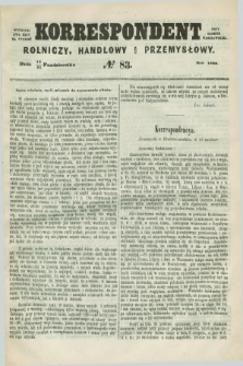Korrespondent Rolniczy, Handlowy i Przemysłowy : wychodzi dwa razy na tydzień przy Gazecie Warszawskiéj. 1860, № 83 (25 października)