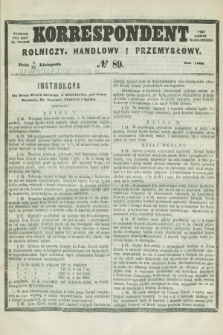 Korrespondent Rolniczy, Handlowy i Przemysłowy : wychodzi dwa razy na tydzień przy Gazecie Warszawskiéj. 1860, № 89 (15 listopada)