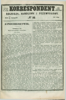 Korrespondent Rolniczy, Handlowy i Przemysłowy : wychodzi dwa razy na tydzień przy Gazecie Warszawskiéj. 1860, № 92 (25 listopada)