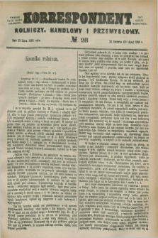 Korrespondent Rolniczy, Handlowy i Przemysłowy : wychodzi jako pismo dodatkowe przy Gazecie Warszawskiej. 1884, № 28 (10 lipca)