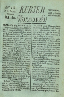 Kurjer Warszawski. 1824, Nro 218 (12 września)