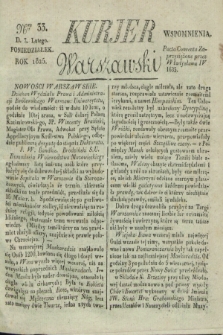 Kurjer Warszawski. 1825, Nro 33 (7 lutego)