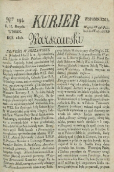 Kurjer Warszawski. 1825, Nro 194 (16 sierpnia)