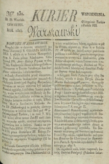 Kurjer Warszawski. 1825, Nro 231 (29 września)