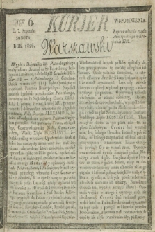 Kurjer Warszawski. 1826, Nro 6 (7 stycznia)