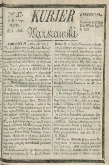 Kurjer Warszawski. 1826, Nro 47 (24 lutego)