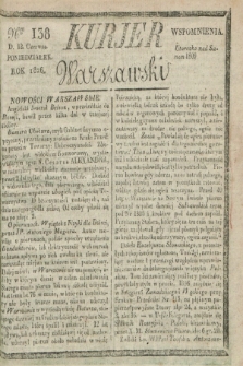 Kurjer Warszawski. 1826, Nro 138 (12 czerwca)