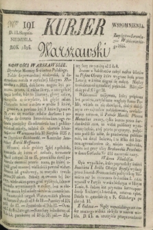 Kurjer Warszawski. 1826, Nro 191 (13 sierpnia)