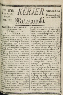 Kurjer Warszawski. 1826, Nro 202 (26 sierpnia)