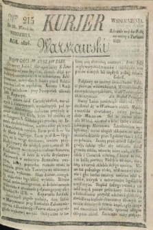 Kurjer Warszawski. 1826, Nro 215 (10 września)