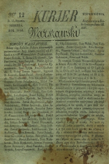 Kurjer Warszawski. 1828, Nro 12 (13 stycznia)