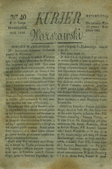 Kurjer Warszawski. 1828, Nro 40 (11 lutego)