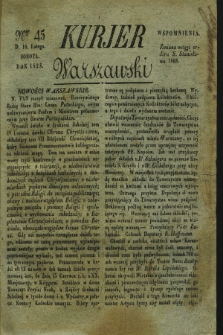 Kurjer Warszawski. 1828, Nro 45 (16 lutego)