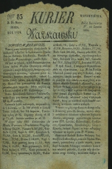 Kurjer Warszawski. 1828, Nro 83 (26 marca)