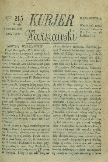 Kurjer Warszawski. 1828, Nro 215 (11 sierpnia)