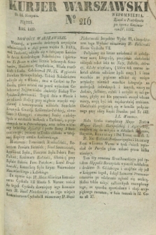 Kurjer Warszawski. 1829, № 216 (14 sierpnia)