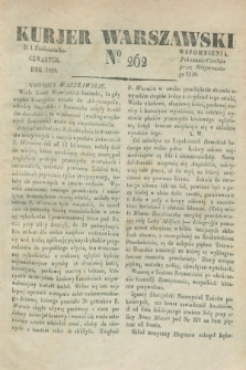 Kurjer Warszawski. 1829, № 262 (1 października)