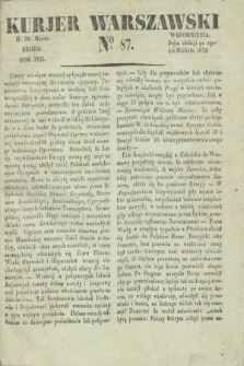 Kurjer Warszawski. 1831, № 87 (30 marca)