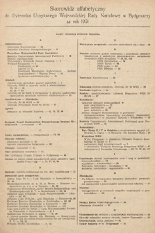 Dziennik Urzędowy Wojewódzkiej Rady Narodowej w Bydgoszczy. 1951, skorowidz alfabetyczny