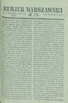Kurjer Warszawski. 1836, № 274 (14 października)