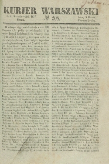 Kurjer Warszawski. 1837, № 208 (8 sierpnia)