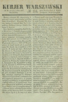 Kurjer Warszawski. 1837, № 214 (14 sierpnia)