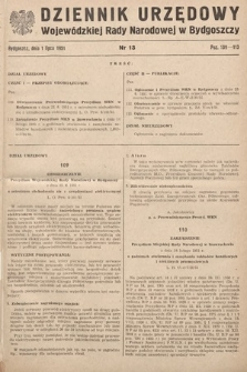 Dziennik Urzędowy Wojewódzkiej Rady Narodowej w Bydgoszczy. 1951, nr 13