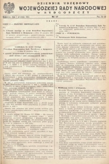 Dziennik Urzędowy Wojewódzkiej Rady Narodowej w Bydgoszczy. 1952, nr 17