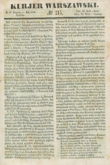 Kurjer Warszawski. 1846, № 215 (16 sierpnia)
