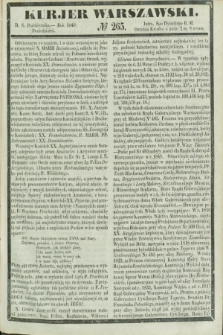 Kurjer Warszawski. 1849, № 265 (8 października)