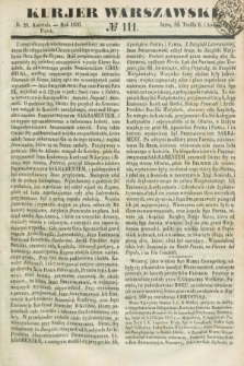 Kurjer Warszawski. 1850, № 111 (26 kwietnia)