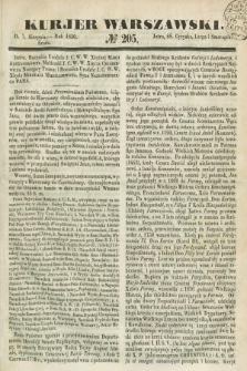 Kurjer Warszawski. 1850, № 205 (7 sierpnia)