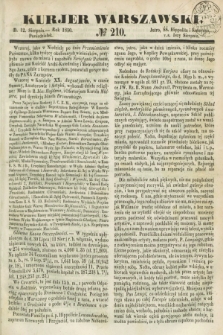 Kurjer Warszawski. 1850, № 210 (12 sierpnia)