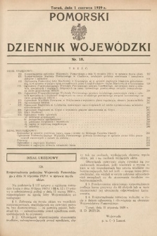 Pomorski Dziennik Wojewódzki. 1929, nr 18