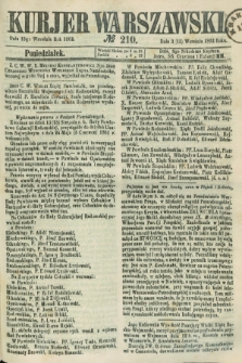 Kurjer Warszawski. 1862, № 210 (15 września) + dod.