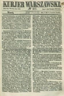 Kurjer Warszawski. 1862, № 217 (23 września) + dod.