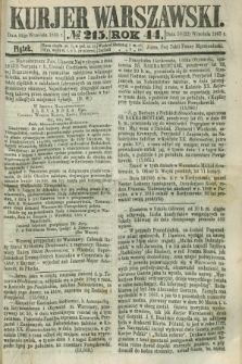 Kurjer Warszawski. R.44 [i.e.45], № 215 (22 września 1865) + dod.