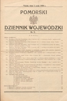 Pomorski Dziennik Wojewódzki. 1930, nr 9