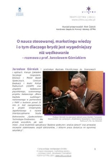 O nauce stosowanej, marketingu wiedzy i o tym, dlaczego brydż jest wygodniejszy niż wędkowanie – rozmowa z prof. Jarosławem Górniakiem