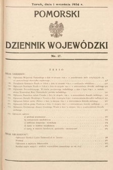 Pomorski Dziennik Wojewódzki. 1934, nr 17
