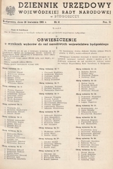 Dziennik Urzędowy Wojewódzkiej Rady Narodowej w Bydgoszczy. 1961, nr 4