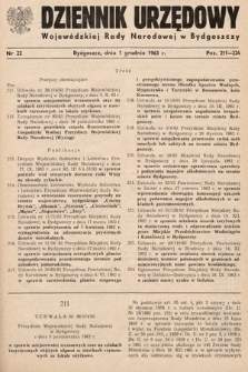 Dziennik Urzędowy Wojewódzkiej Rady Narodowej w Bydgoszczy. 1963, nr 22