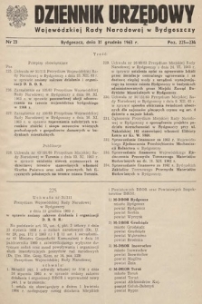 Dziennik Urzędowy Wojewódzkiej Rady Narodowej w Bydgoszczy. 1963, nr 23