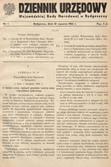 Dziennik Urzędowy Wojewódzkiej Rady Narodowej w Bydgoszczy. 1964, nr 1