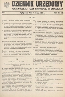 Dziennik Urzędowy Wojewódzkiej Rady Narodowej w Bydgoszczy. 1965, nr 7